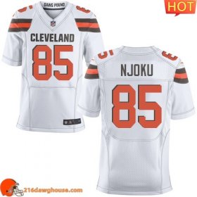Valuable Fashionable Distinctive #85 David Njoku White Men Stitched New Elite match day jersey