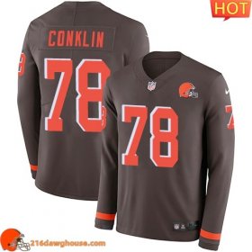 Excellent Superior Captivating Trendy Cleveland #78 Jack ConklinColor Youth Stitched Limited Therma Long Sleeve sporting jersey Youth