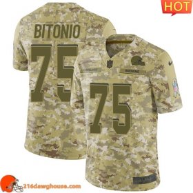 Exclusive Reliable Excellent Durable Cleveland #75 Joel Bitonio Camo Men Stitched Limited 2018 Salute To Service athletic jersey Men crafted with the latest fabric technology