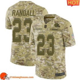 Awesome First rate Excellent Cleveland #23 Damarious Randall Camo Youth Stitched Limited 2018 Salute to Service match day jersey Youth showcasing an eye catching design