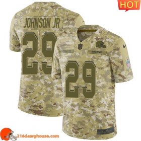 Awesome Marvelous Fine Superior Terrific Cleveland #29 Duke Johnson Jr Camo Men Stitched Limited 2018 Salute To Service match day jersey Men
