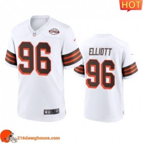 Excellent Reliable Classy Superb Gorgeous Game changing Men Cleveland #96 Jordan Elliott 1946 Collection Alternate Game Limited sporting jersey White Men
