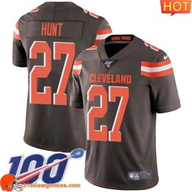 Gorgeous Excellent Long lasting Cleveland #27 Kareem HuntColor Youth Stitched 100th Season Vapor Untouchable Limited game ready jersey Youth