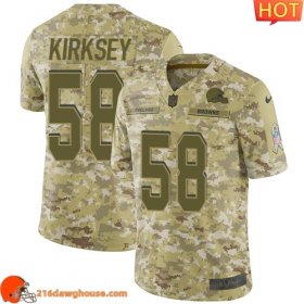 High quality Enchanting Stylish Amazing First rate Cleveland #58 Christian Kirksey Camo Men Stitched Limited 2018 Salute To Service athletic jersey Men designed for maximum on field performance