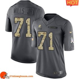Alluring Performance driven Distinctive Precious Cleveland #71 Jedrick Wills JR Black Men Stitched Limited 2016 Salute to Service game ready jersey Men