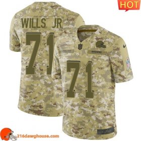 Valuable First rate Captivating Precious Rare Cleveland #71 Jedrick Wills JR Camo Men Stitched Limited 2018 Salute To Service athletic jersey Men perfect for die hard fans to flaunt their support