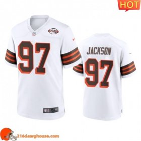 Fine Championship worthy Premium Performance driven Men Cleveland #97 Malik Jackson 1946 Collection Alternate Game Limited athletic jersey White Men crafted with the latest fabric technology