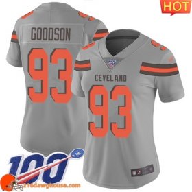 Superb Legendary Durable Cleveland #93 B.J. Goodson Gray Women Stitched Limited Inverted Legend 100th Season athletic jersey Womens featuring authentic team details