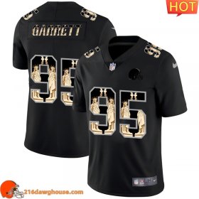 Captivating Iconic Comfortable Championship worthy Valuable Cleveland #95 Myles Garrett Carbon Black Vapor Statue Of Liberty Limited match day jersey
