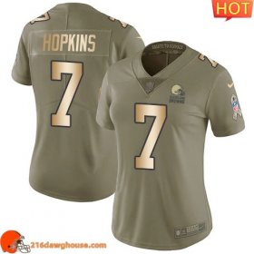 Unique Stunning Premium Durable Excellent Fashionable #7 Dustin Hopkins Olive/Gold Women Stitched Limited 2017 Salute To Service game ready jersey perfect for die hard fans to flaunt their support