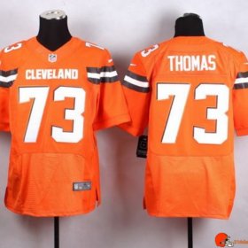 Dominion Custom Joe Thomas 73 Browns Heavy Duty Orange Performance Men Fuego Distressed