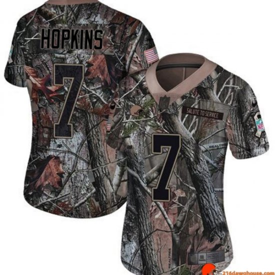 Dynasty Licensed Dustin Hopkins 7 Browns Mesh Realtree, Camo Throwback Women Flex Color Rush