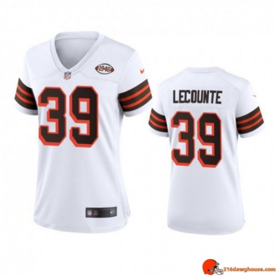 GameDay Authentic Richard Lecounte 39 Browns Sublimated White Fashion 1946 Women Threads Washed Out