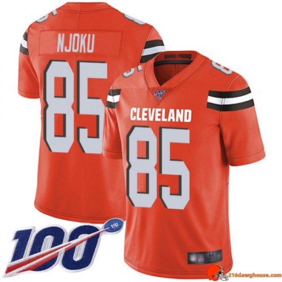 Gladiator Retro David Njoku 85 Browns Nike Vapor Orange Distressed Men Series Anniversary