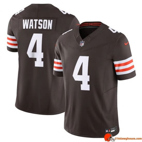 Hyper Licensed Deshaun Watson 4 Browns Eco-Friendly Brown Throwback Men Jersey Performance