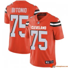 Insignia Game Worn Joel Bitonio 75 Browns Polyester Orange Faded Men Authentic Casual