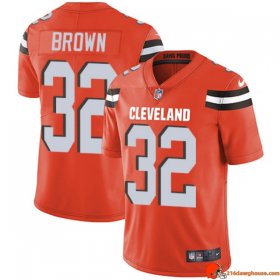 Monarch Team Issue Jim Brown 32 Browns Performance Orange, Brown Performance Youth Onyx Commemorative