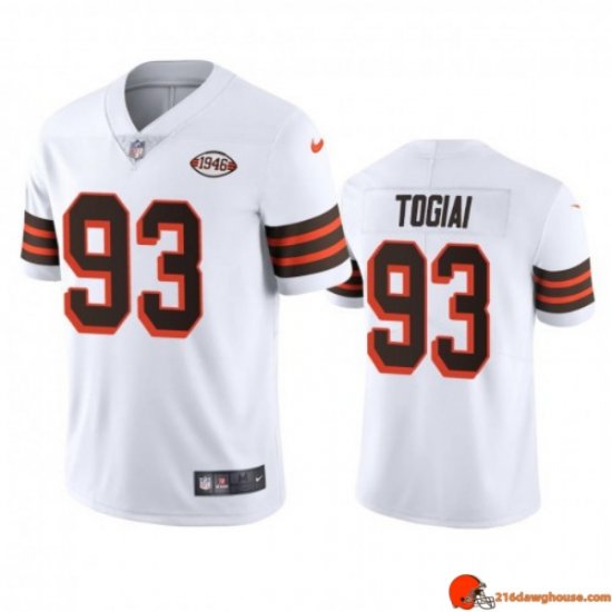 Monarch Team Issue Tommy Togiai 93 Browns Recycled White Authentic 1946 Men Special Swingman
