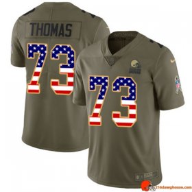 Nitro Limited Edition Joe Thomas 73 Browns Breathable Olive, USA Flag Fashion 2017 Men Uniform Athletic