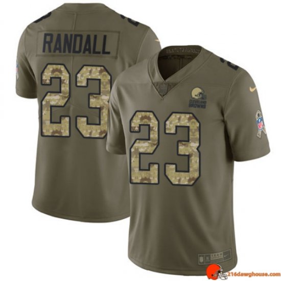 Nitro Team Issue Damarious Randall 23 Browns Jacquard Olive, Camo Alternate 2017 Youth Signed Streetwear