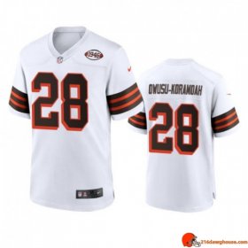 Phantom Rare Jeremiah Owusu 28 Browns Polyester White Washed Out 1946 Men Ultimate Athletic