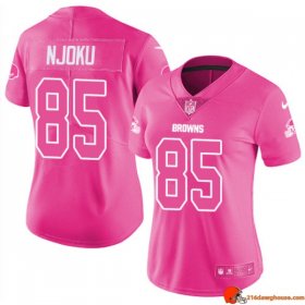 Phantom Vintage David Njoku 85 Browns Polyester Pink Casual Women Signed Faded