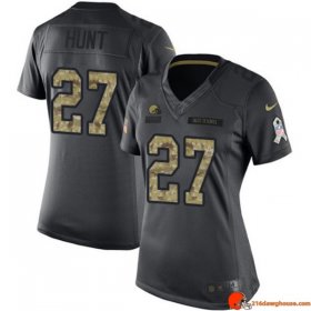 Quantum Player Edition Kareem Hunt 27 Browns Nike Vapor Black Vintage Wash 2016 Women Ultimate Color Rush