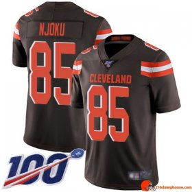 Rampage Custom David Njoku 85 Browns Stretch Brown Performance Men Numbered Distressed