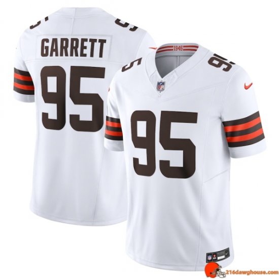 Rampage Genuine Myles Garrett 95 Browns Performance White Athletic Men Numbered Alternate