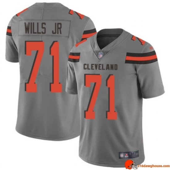 Rampage Rare Jedrick Wills 71 Browns Moisture Wicking Gray Distressed Youth Edition Heritage