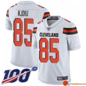 Rookie Replica David Njoku 85 Browns Twill White Athletic Men Wear Vintage Wash