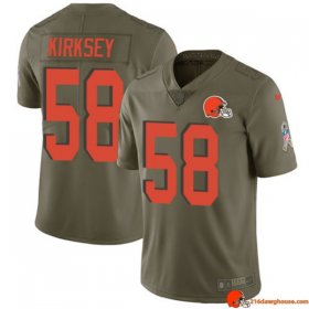Rookie Stitched Christian Kirksey 58 Browns Moisture Wicking Olive Performance 2017 Men Signature Authentic