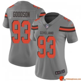 Shield Exclusive BJ Goodson 93 Browns Performance Gray Commemorative Women Plus Color Rush