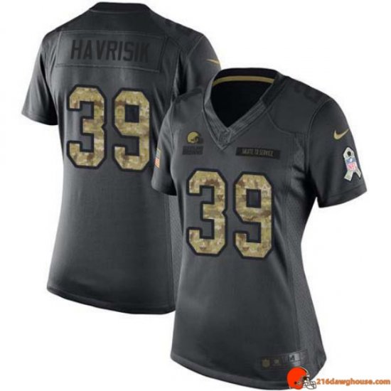Signature Game Worn Lucas Havrisik 39 Browns Reinforced Black Commemorative 2016 Women Drip Casual