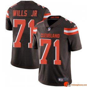 Sonic Replica Jedrick Wills 71 Browns Twill Brown Alternate Men Fuego Vintage Wash