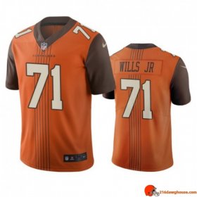 Stealth Game Worn Jedrick Wills 71 Browns Eco-Friendly Brown Anniversary Men Uniform Washed Out