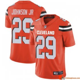 Vapor Authentic Duke Johnson Jr 29 Browns Dri-FIT Orange Commemorative Men Signed Casual