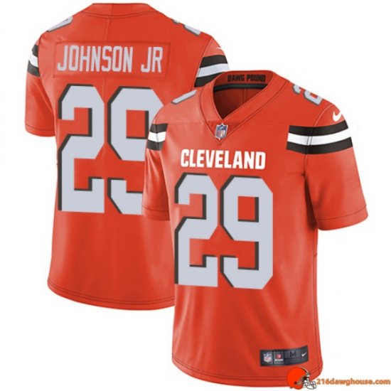 Vapor Authentic Duke Johnson Jr 29 Browns Dri-FIT Orange Commemorative Men Signed Casual