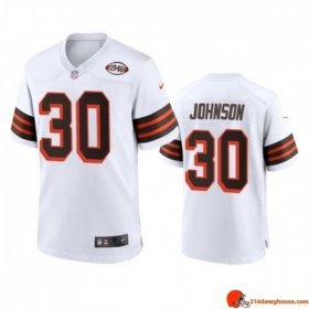Vapor Personalized Ernest Johnson 30 Browns Flex White Alternate 1946 Men Premium Vintage Wash