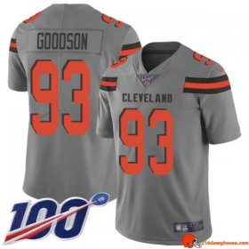 Velocity Official BJ Goodson 93 Browns Moisture Wicking Gray Performance Youth Authentic Faded