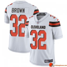 Victory Vintage Jim Brown 32 Browns Moisture Wicking White, Brown Special Edition Youth V2 Athletic