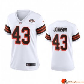 Vortex Pro Line John Johnson 43 Browns Polyester White Faded 1946 Women Turbo Athletic